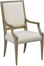 Arm Chair Woodbridge Callisto Tapered Legs Beige Vintage Linen Fabric - £986.91 GBP