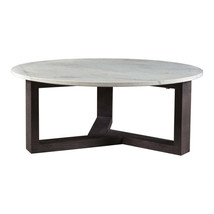 Round Coffee Table with marble top and Solid Wood - £912.63 GBP