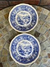 Vintage Villeroy &amp; Boch Porcelain Blue Burgenland Faience 6-1/4&quot; Plate Germany - £12.02 GBP
