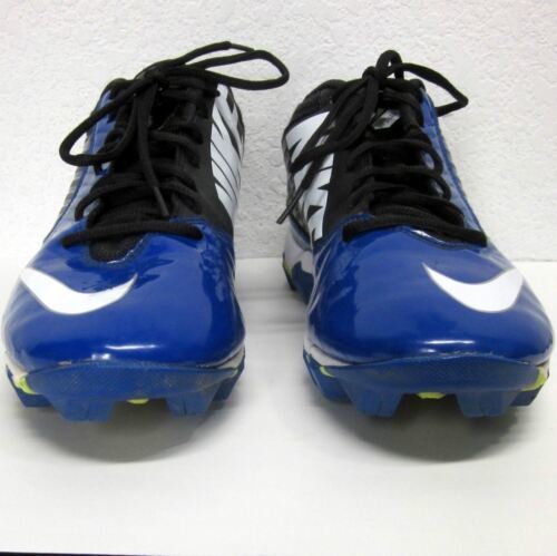 Nike Landshark Football Cleats Men's (9.5) Blue Black White EUC FASTFLEX SWOOSH - £40.25 GBP