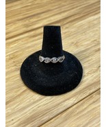 .925 Sterling Silver Synthetic Stone Ring Band Size 8 KG JD - $24.36 CAD
