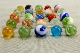 Random Lot of 25 Vintage Marbles, Assorted Colors/Styles/Sizes/Makers #MRB-04 - £15.33 GBP