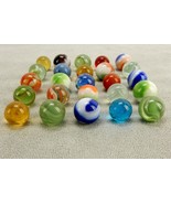 Random Lot of 25 Vintage Marbles, Assorted Colors/Styles/Sizes/Makers #M... - $26.73 CAD