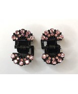 Pink Rhinestone Mini Metal Claw / Jaw Hair Clip Set of 2 pc Great Fire S... - $12.00