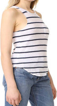 CHASER Womens Linen Striped Tank Top Size Medium Color Blue/white Stripe - £20.58 GBP