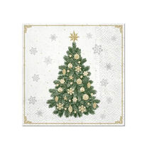 Paw Christmas Lunch Napkin 33cm (20pk) - Frosty Tree - $31.85