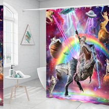 Funny Cat Dinosaur Shower Curtain 69x70 - $1,021.89 MXN