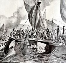 First Roman Naval Victory Carthage Ships 1913 Plate Print 2 Page History... - $334.10 MXN