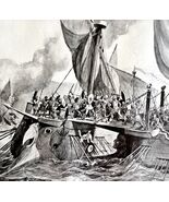 First Roman Naval Victory Carthage Ships 1913 Plate Print 2 Page History... - €34,33 EUR