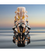 Carved Candles Home Decor Handmade Gift Colourful Art Design Hand Yellow... - $932.78 MXN