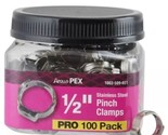 1/2 in. Stainless Steel PEX-B Barb Pinch Clamp Jar (100-Pack), Pipe &amp; Fi... - £49.40 GBP