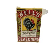 Bells Spiced Seasoning Spice Box NOS For Display Only Turkey on front, Yellow Re - £39.15 GBP