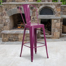 30&quot; Purp Metal Outdoor Stool ET-3534-30-PUR-GG - $72.95