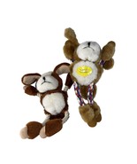 Lot of 2 Amazing Dog toys Plush Squeakers Brown Tan &amp; White with Rope Legs - £14.76 GBP