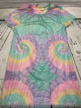 Sheer Rainbow Tie Dye Mesh Coverup Dress Small - £12.90 GBP