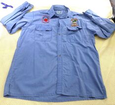 Bimini Bay Outfitters Ltd Blue Fishing Shirt L Strike King Lures &amp; B.A.S... - $26.79 CAD
