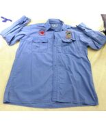 Bimini Bay Outfitters Ltd Blue Fishing Shirt L Strike King Lures &amp; B.A.S... - $19.00