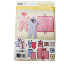 Simplicity 3766 Sewing Pattern Babies Infant Sz XXS-L Pant Diaper Cover Hoody UC - £10.17 GBP