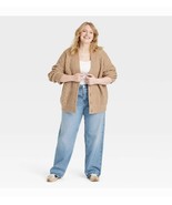 Women&#39;s Cozy Knit Cable Stitch Cardigan - Universal Thread Tan 2X - $472.79 MXN