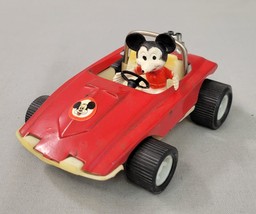 Vintage Mickey Mouse Red Sports Car 1976 Azrak Hamway Hong Kong Walt Disney Prod - £14.16 GBP