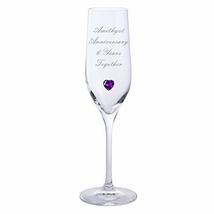 Chichi Gifts 2 Amythest Anniversary 6 Years Together Pair of Dartington Champagn - £20.89 GBP