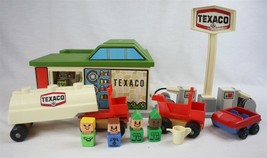 VINTAGE 1976 Buddy L Texaco Gas Station w/ Tractor Trailer + Figures - £79.12 GBP