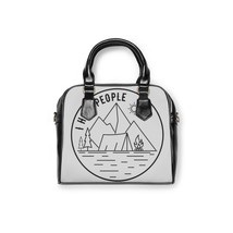 Personalized Shoulder Bag: I Hate People Camping Scene, Black &amp; White - £40.29 GBP