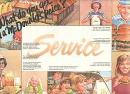 What Do You Get For a McDonald's Price? Service Placemat 1980 - $15.84