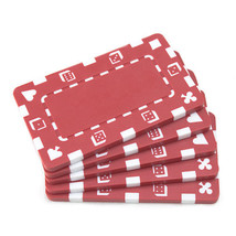 5 Red Rectangular Poker Chips - £15.62 GBP