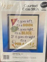 1993 Golden Bee Counted Cross Stitch Golf Saying w/Frame Included *NEW* ff1 - $13.99