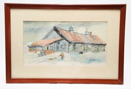 David McArthur Original Pastel Drawing on Paper Country House Winter Scene - £46.70 GBP