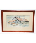 David McArthur Original Pastel Drawing on Paper Country House Winter Scene - £47.62 GBP