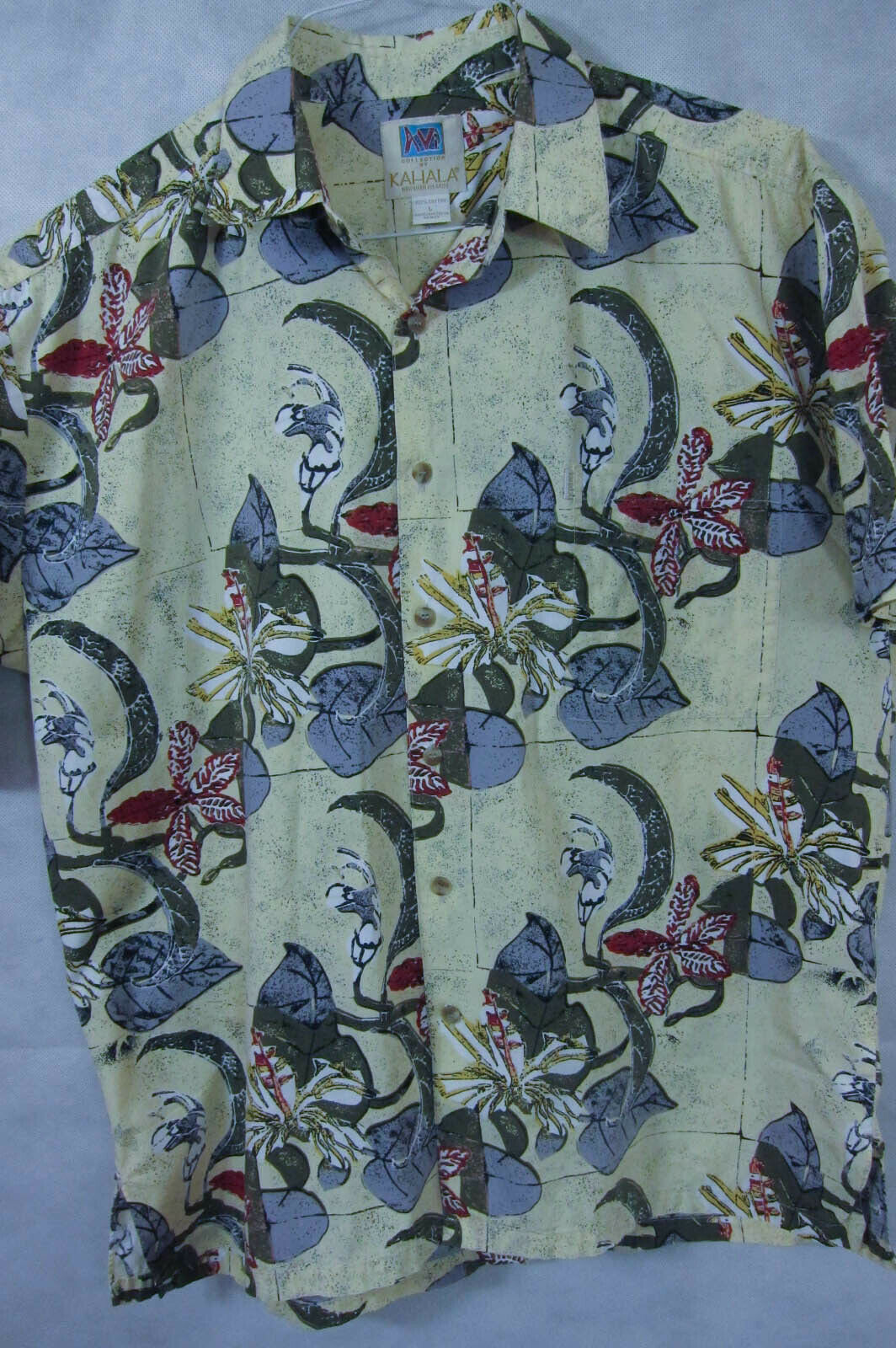 Primary image for OUTSTANDING Vintage Kahala AVI Floral Yellow Hawaiian Aloha Shirt L
