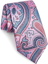Ermenegildo Zegna Paisley Pink Silk Tie - $145.00