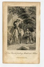 Don Quixote&#39;s Copper Plate Engraving 1792 Finding Mambrino&#39;s Helmet - £68.50 GBP