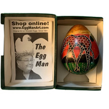 Giraffe African Safari Artwork Design Egg Shaped Stone Kenya  ￼ The Egg Man ￼ - £33.39 GBP
