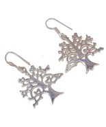 Life of Tree Design 925  Silver Overlay Handmade Artisan Drop Dangle Ear... - £7.04 GBP