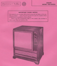 1956 AIRLINE GSE-6000A TELEVISION Tv Photofact MANUAL GSE6000A Tube CRT ... - $9.89