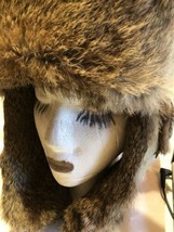 Vintage Khaki Rabbit Fur Russian Bomber Hat - £50.66 GBP
