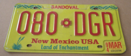 New Mexico License Plate 080 Zia Sun Dgr Native American Zigzag Sandoval - £7.21 GBP