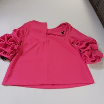 Alfani Women's Pink Back Zipper Gilded Plum Sleeves Blouse Shirt Size Medium image 2