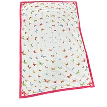 Williams-Sonoma Butterfly Print Cotton Tablecloth 70&quot; X 108&quot; Bright Red... - £54.99 GBP