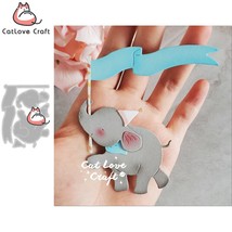 Circus Elephant Holding Flag Metal Cutting Dies Scrapbooking Card Making... - $9.28