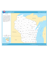 Wisconsin State Counties Laminated Wall Map - £154.31 GBP