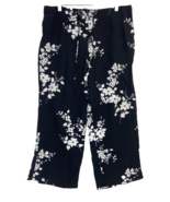 Women&#39;s Size X-Large Fashion Bug Black Floral Crop Dress Pants Zip Stretch - $12.97 CAD