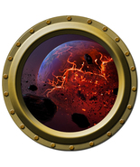 A Fiery Demise - Porthole Wall Decal - $14.00