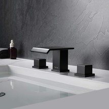 TapLong Solid Brass Modern Waterfall Bathroom Basin Faucet BLACK - £71.22 GBP