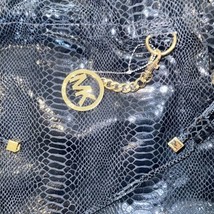 Michael Kors Snakeskin Leather Navy Shoulder Bag. Gold Tone Hardware. Mint. - £101.23 GBP
