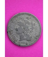 1865 Three 3 Cent Nickel Scarce Semi Key Date Type Coin Philadelphia Min... - $24.55 CAD