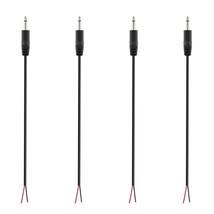 (4 Pack Replacement 3.5Mm Male Plug To Bare Wire Open End Ts 2 Pole Mono... - £14.89 GBP